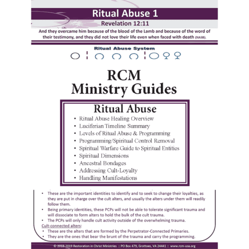 Ritual Abuse Ministry Guide Set Image Restoration in Christ Ministries RCM