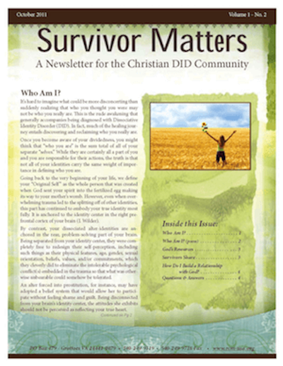 Front Cover Image for October 2011 Survivor Matters Newsletter