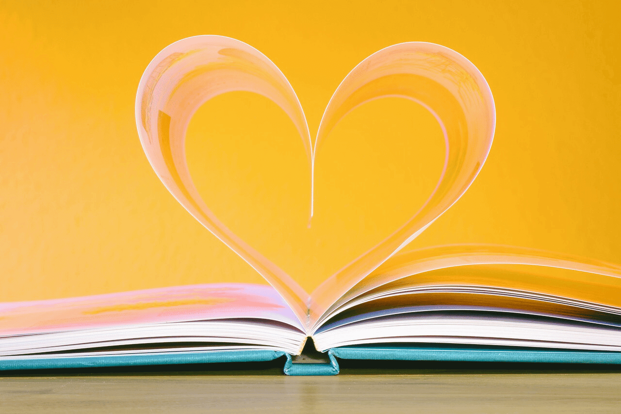 Book Heart Image Gold