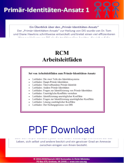 Primärer Identitätsansatz Ministeriumsleitfaden Set Image Restoration in Christ Ministries RCM